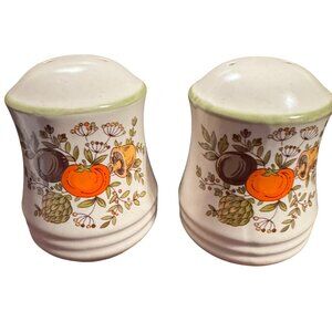 Vintage Spice Of Life Salt and Pepper Shakers Japan Ceramic Shakers w/ Stoppers